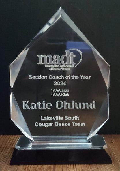 custom laser engraved acrylic diamond cut award