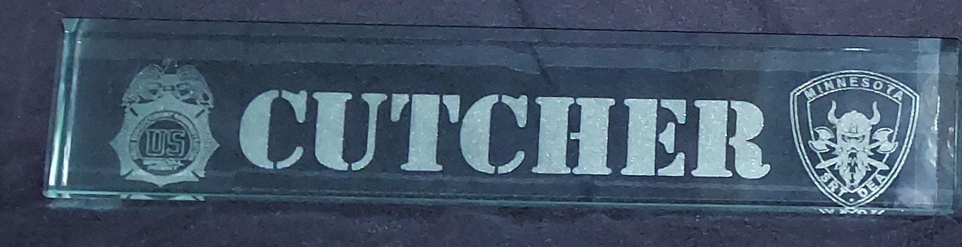 custom laser engraved crystal desk wedge