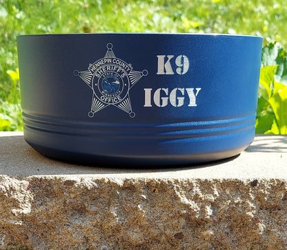 custom engraved police k9 dog bowl 
