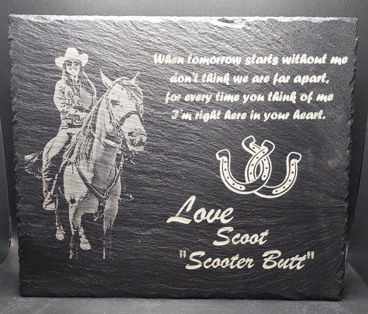 custom laser engraved pet memorial horse