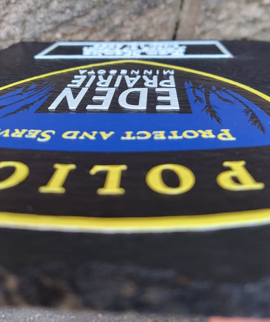 custom police slate plaque full color uv printed eden prairie police 
