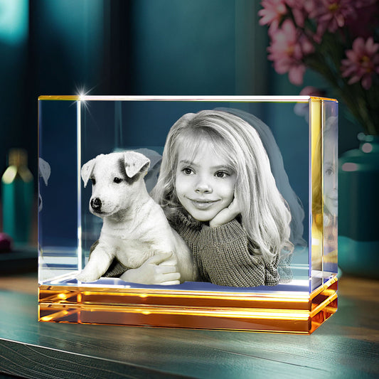 Amber Skirt Keepsake 3D Portrait or Landscape - 3D Custom Engrave - Mother's Day, Valentine's Day, Father's Day, Birthday, Anniversary