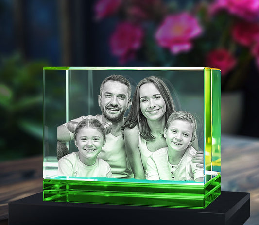Green Skirt Keepsake 3D Portrait or Landscape - 3D Custom Engrave - Mother's Day, Valentine's Day, Father's Day, Birthday, Anniversary