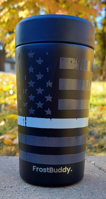 frost buddy universal 2.0 can cooler white line flag