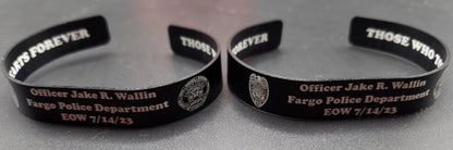 Memorial Bracelet Law Enforcement / Police Officer / First Responder / Sheriff / End of Watch / EOW / Deputy / K9 / LODD / Laser Engraved