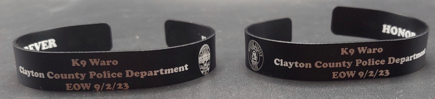 Memorial Bracelet Law Enforcement / Police Officer / First Responder / Sheriff / End of Watch / EOW / Deputy / K9 / LODD / Laser Engraved