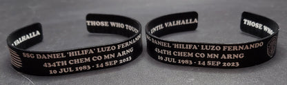 Memorial Bracelet Military / US Army / Marines / Navy / Coast Guard / National Guard / KIA / MIA / Laser Engraved