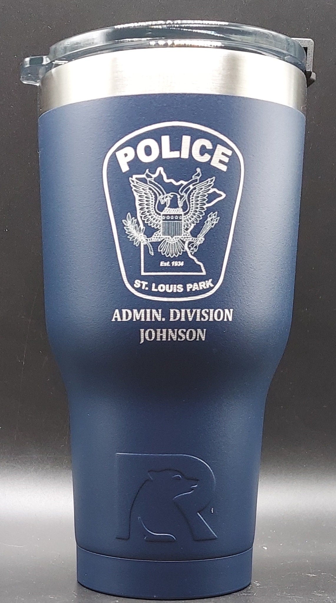 Custom Police Officer Law Enforcement laser engraved tumbler - Police, Trooper, Officer, Deputy, Sheriff 20 oz or 30 oz, RTIC brand with lid