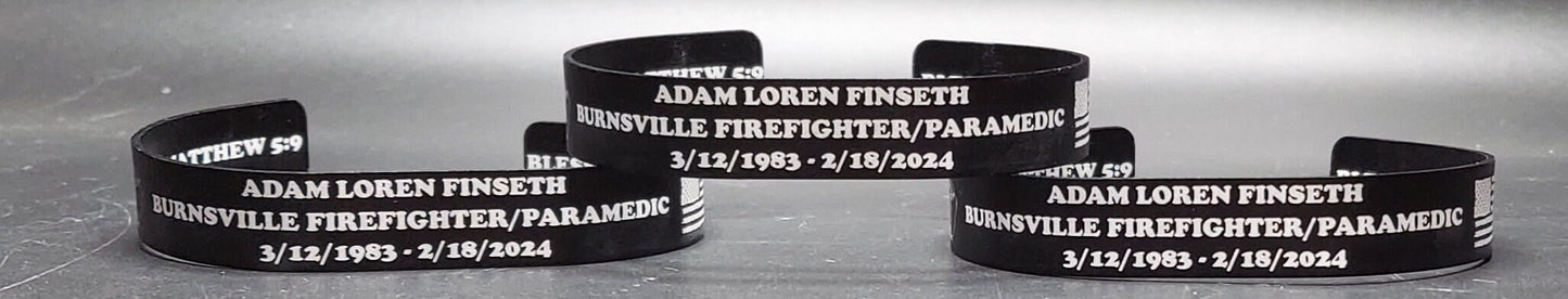 Memorial Bracelet Firefighter, Fireman, Fire Maltese, First Responder, Fire Department, End of Watch, EOW, LODD, Laser Engraved
