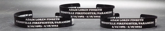 Memorial Bracelet Firefighter, Fireman, Fire Maltese, First Responder, Fire Department, End of Watch, EOW, LODD, Laser Engraved
