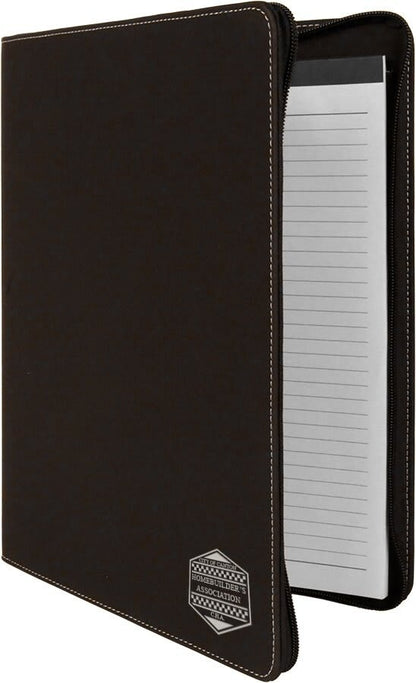 Custom Laser Engraved Leatherette Portfolio 9 1/2" x 12" with zipper and notepad  Police, Law Enforcement, Trooper, Deputy Sheriff, Officer