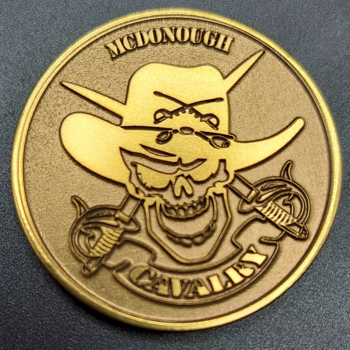 Custom laser engraved brass / stainless steel challenge coin - Military, Army, Marines, Navy, Coast Guard, National Guard, Deep Engrave