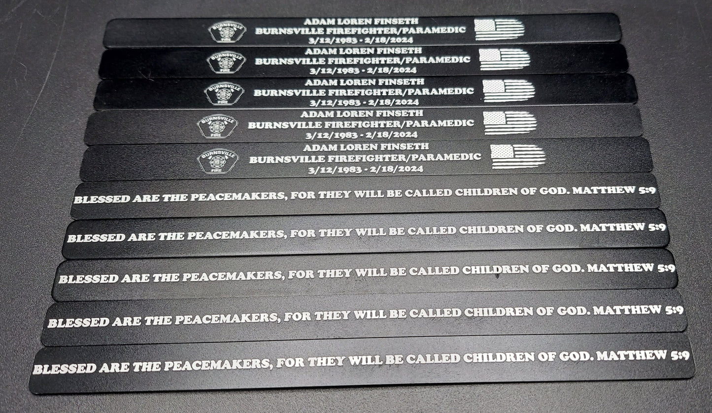 Memorial Bracelet Firefighter, Fireman, Fire Maltese, First Responder, Fire Department, End of Watch, EOW, LODD, Laser Engraved