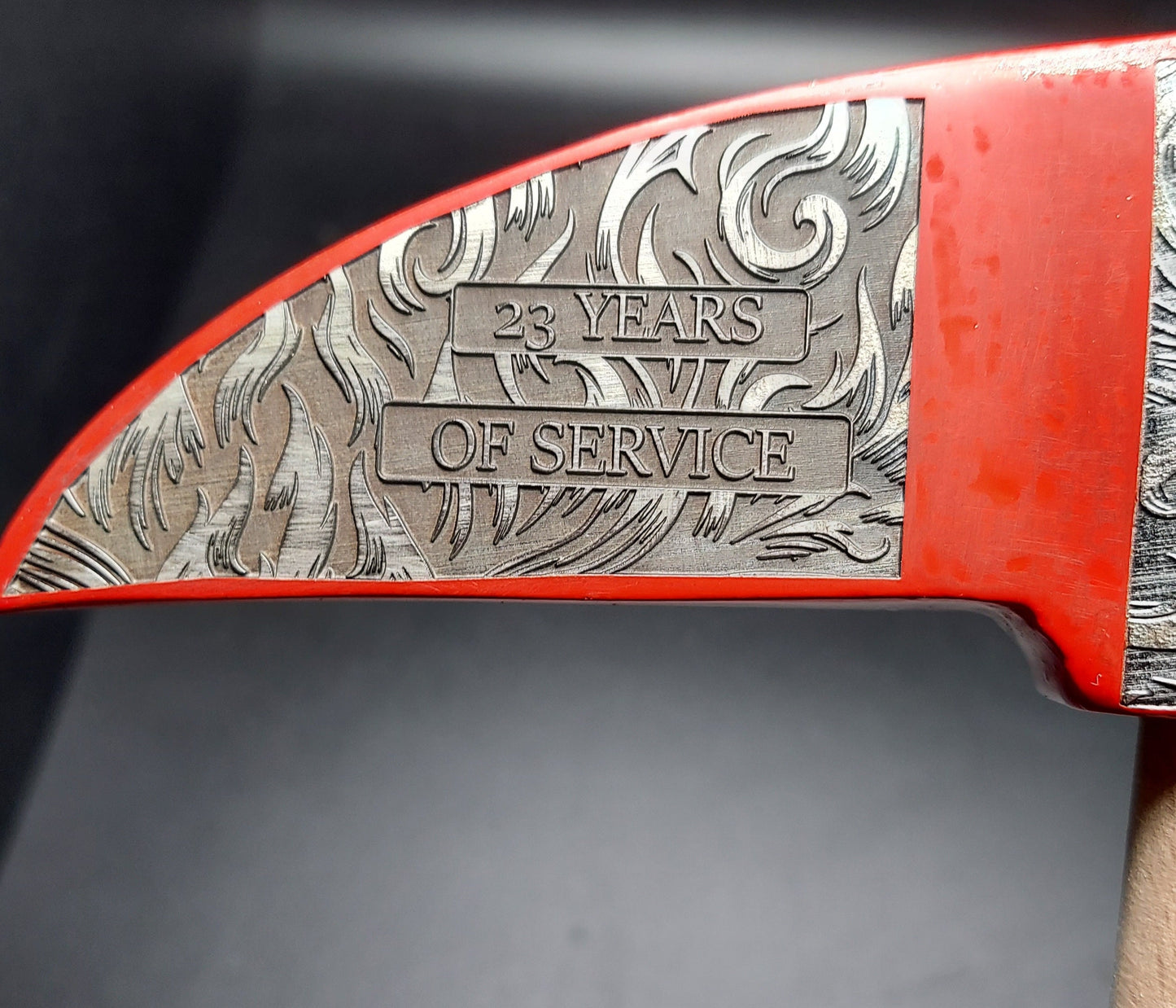 Custom laser engraved fireman's axe - deep engraved - Fireman, Firefighter, Fire Maltese, Fire Department Patch, Retirement Ax, Hatchet