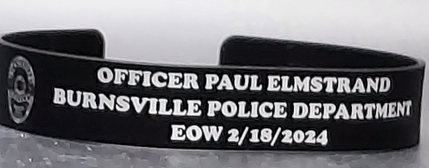 Memorial Bracelet Law Enforcement / Police Officer / First Responder / Sheriff / End of Watch / EOW / Deputy / K9 / LODD / Laser Engraved