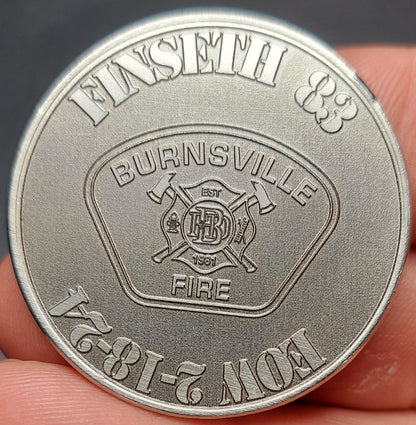 Custom laser engraved brass / stainless steel End of Watch challenge coin - Police, Deputy Sheriff, Trooper, Officer, Law Enforcement, EOW