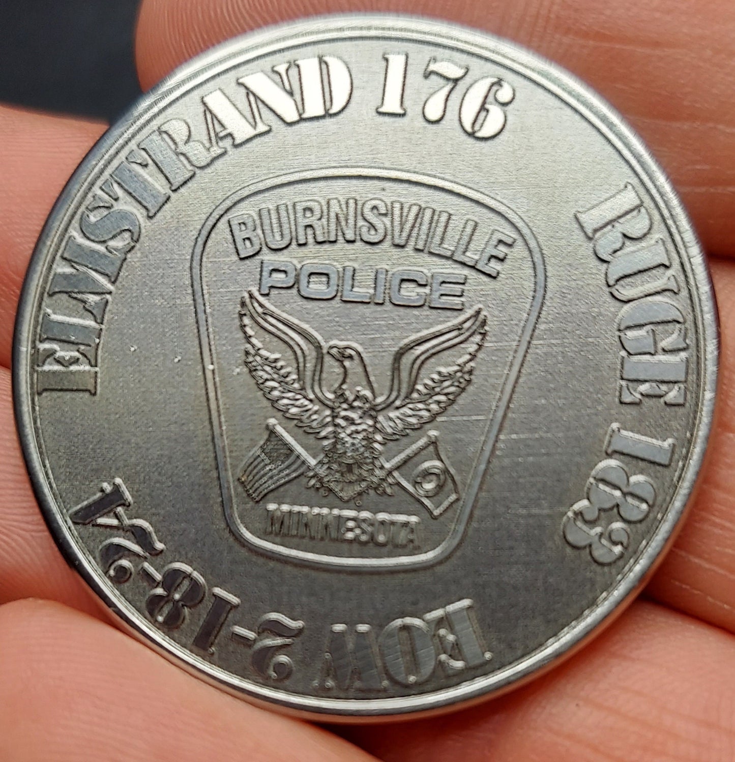 Custom laser engraved brass / stainless steel End of Watch challenge coin - Police, Deputy Sheriff, Trooper, Officer, Law Enforcement, EOW
