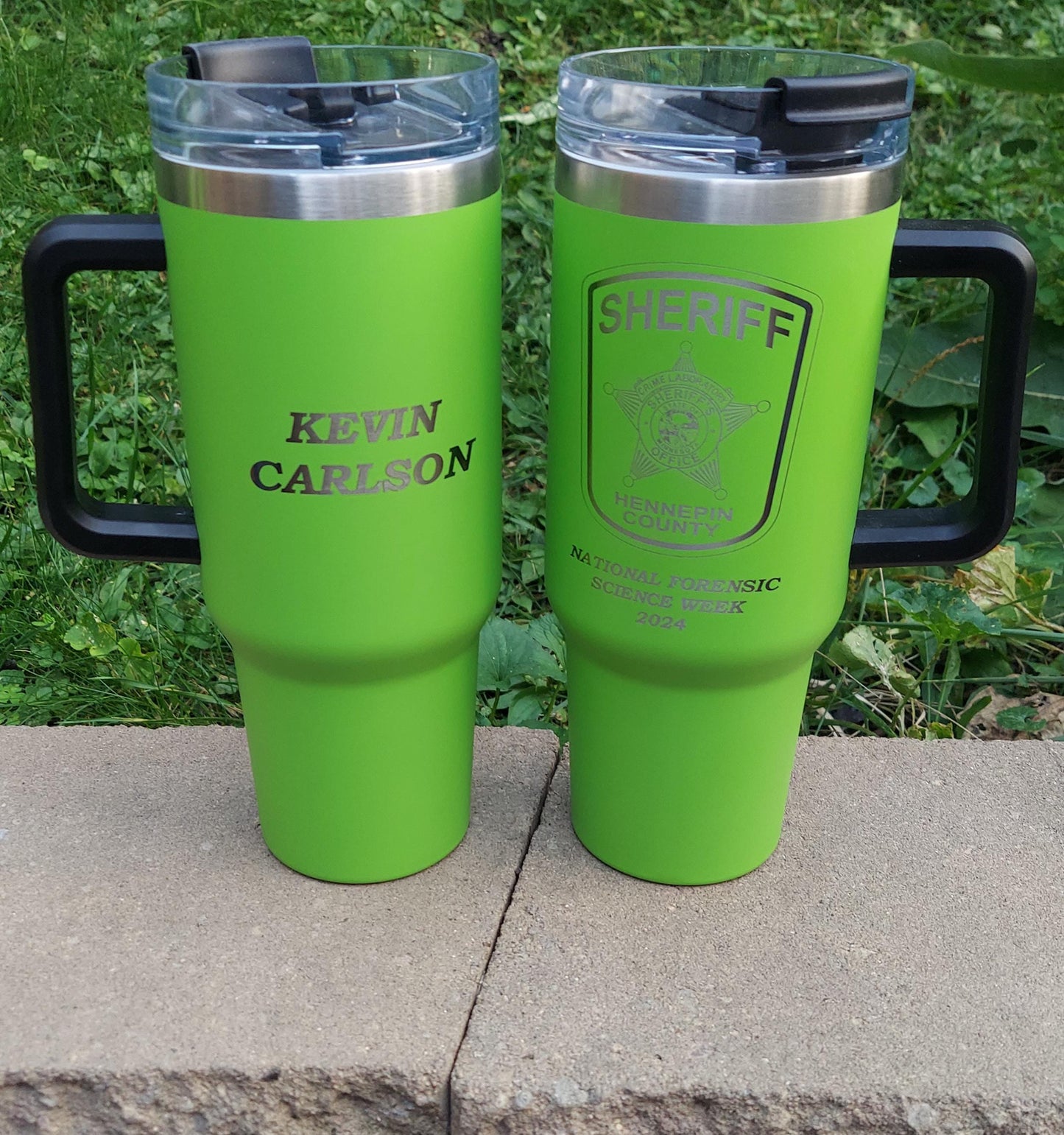 Custom Police Officer Law Enforcement laser engraved tumbler - Police, Trooper, Officer, Deputy, Sheriff 40 oz, Intrepid brand w/ lid straw