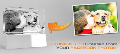 3D Desktop Crystal Photo Engraved w/ your photo - Mother's Day, Father's Day, Memorial, Mom, Dad, Wife, Husband, Pet 3D Picture Crystal Gift