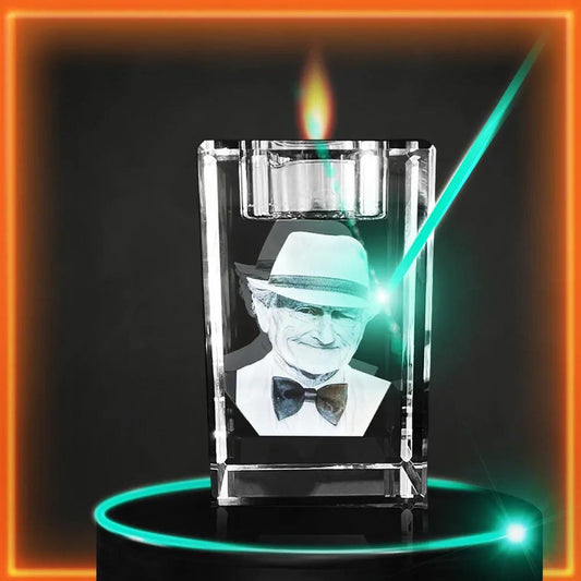 Candle Holder 3D Crystal Engraved Photo | Personalized & Custom Candle Holder | LED Base optional | Love Keepsake Valentine's Day l Memorial