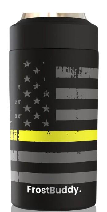 Frost Buddy Universal Buddy 2.0 Can Cooler - Yellow Line Flag, Police Dispatcher, Dispatcher, Thin Yellow Line, First Responder