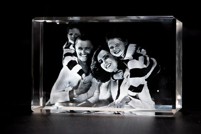 3D Crystal Photo Landscape Engraved with your photo - Mother's Day, Father's Day, Memorial, Mom, Dad, Wife, Pet, 3D Picture in Crystal Gift