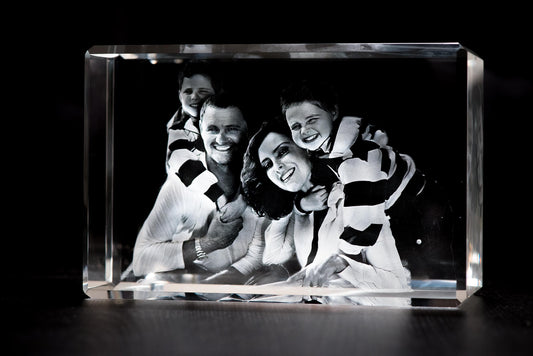 3D Crystal Photo Landscape Engraved with your photo - Mother's Day, Father's Day, Memorial, Mom, Dad, Wife, Pet, 3D Picture in Crystal Gift