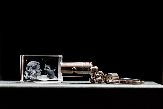 3D Photo Crystal Rectangle Keychain Engraved with your photo Personalized Gift, Mother's Day, Father's Day, Valentine's, Mom, Dad, Wife, Pet