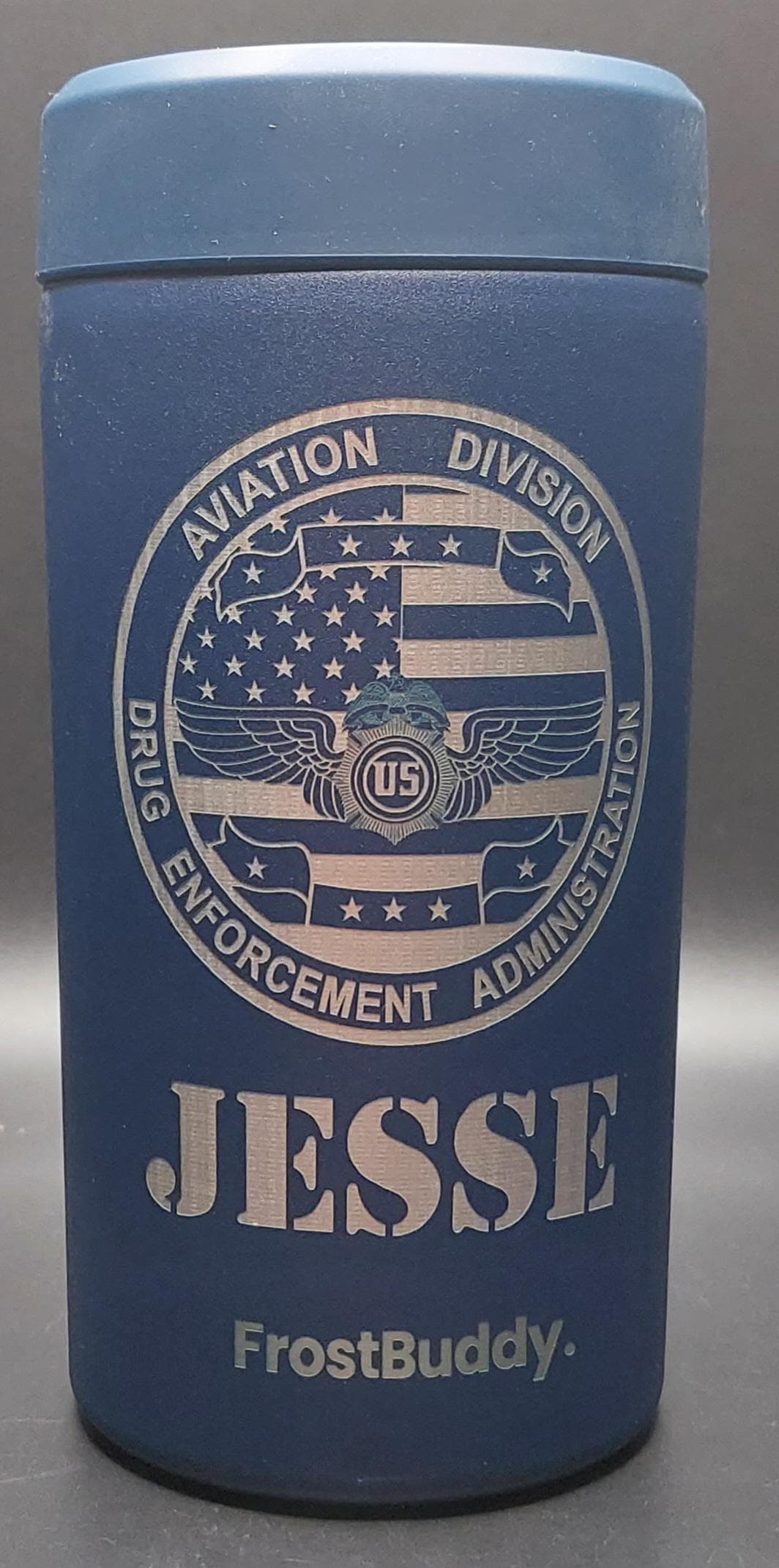 Custom Engraved Frost Buddy Universal Buddy 2.0 Can Cooler - Police Officer, Law Enforcement, Sheriff, Trooper, Badge, Patch,