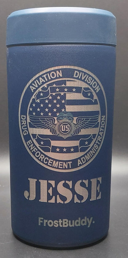 Custom Engraved Frost Buddy Universal Buddy 2.0 Can Cooler - Police Officer, Law Enforcement, Sheriff, Trooper, Badge, Patch,