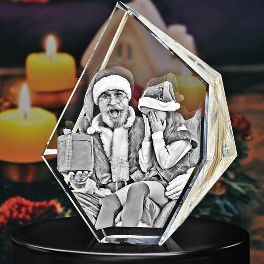 3D Crystal Photo Prestige Engraved - Mother's Day, Father's Day, Memorial, Anniversary, Birthday, Mom, Dad, Wife, Husband, Pet 3D Picture