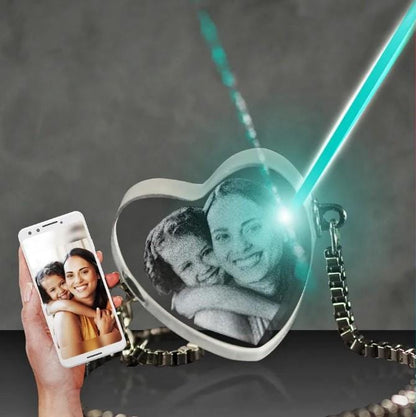 2D Photo Crystal Heart Shaped Bracelet Engraved w/ your photo Personalized Gift, Mother's Day, Father's Day, Valentine's, Mom Dad, Christmas