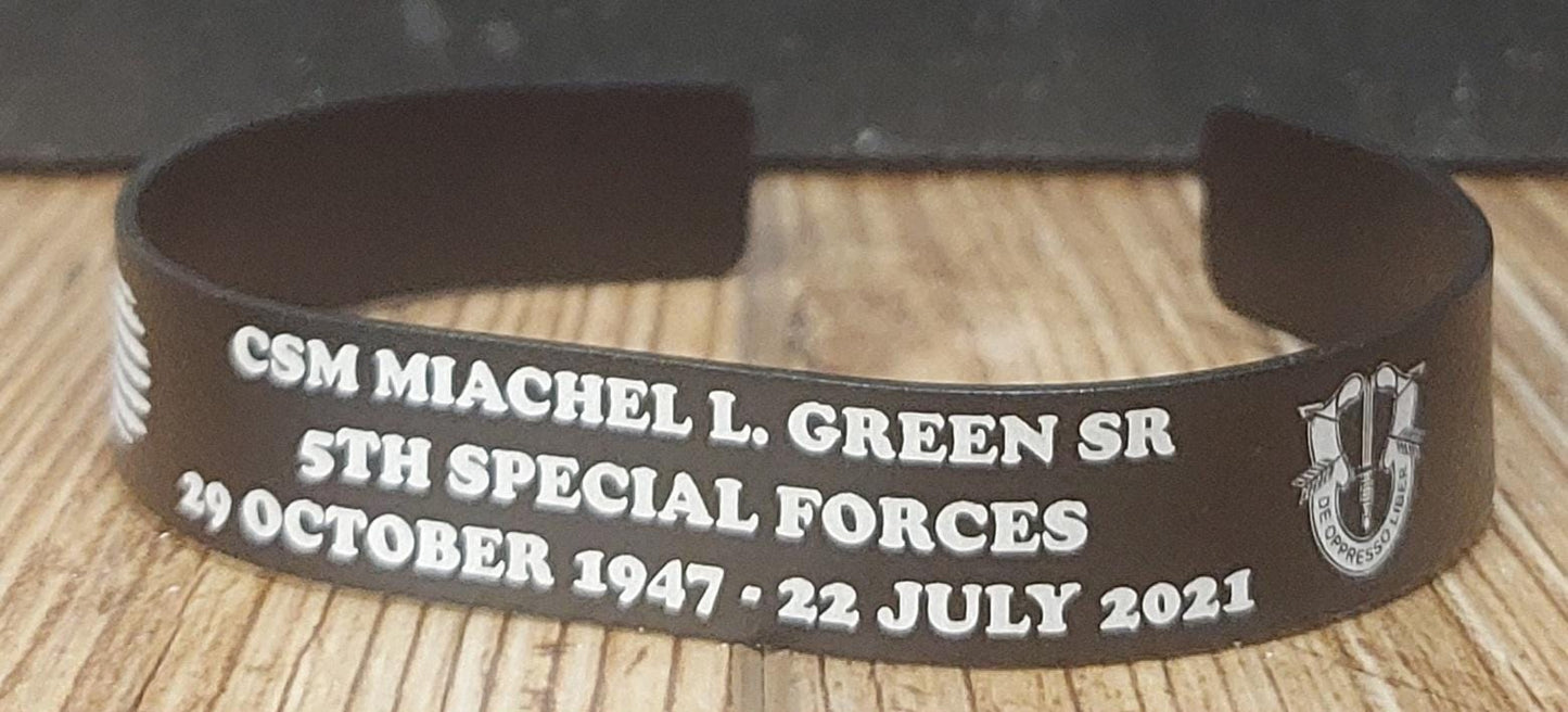 Memorial Bracelet Military / US Army / Marines / Navy / Coast Guard / National Guard / KIA / MIA / Laser Engraved