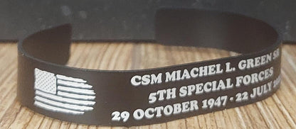 Memorial Bracelet Military / US Army / Marines / Navy / Coast Guard / National Guard / KIA / MIA / Laser Engraved