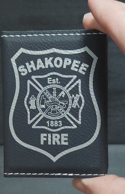 Custom engraved business card holder