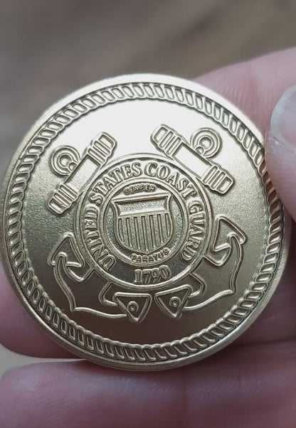 Custom laser engraved brass / stainless steel challenge coin - Military, Army, Marines, Navy, Coast Guard, National Guard, Deep Engrave