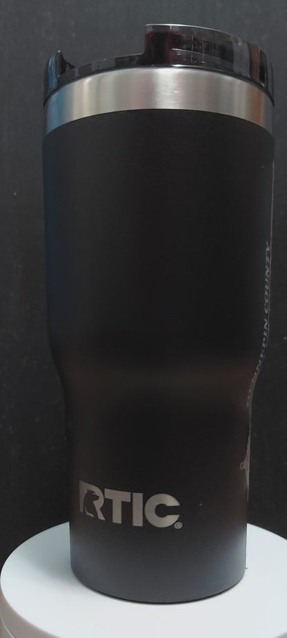 Custom Police Officer Law Enforcement laser engraved tumbler - Deputy, Sheriff 20 oz or 30 oz, RTIC brand with lid