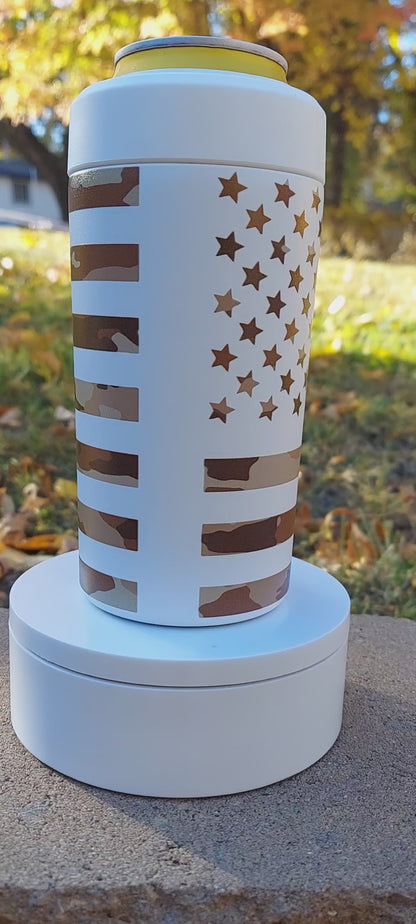 Frost Buddy Universal Buddy 2.0 Can Cooler - Rogue Camouflage Flag, United States, America, Patriotic, American, Proud, Hunter, Hunting
