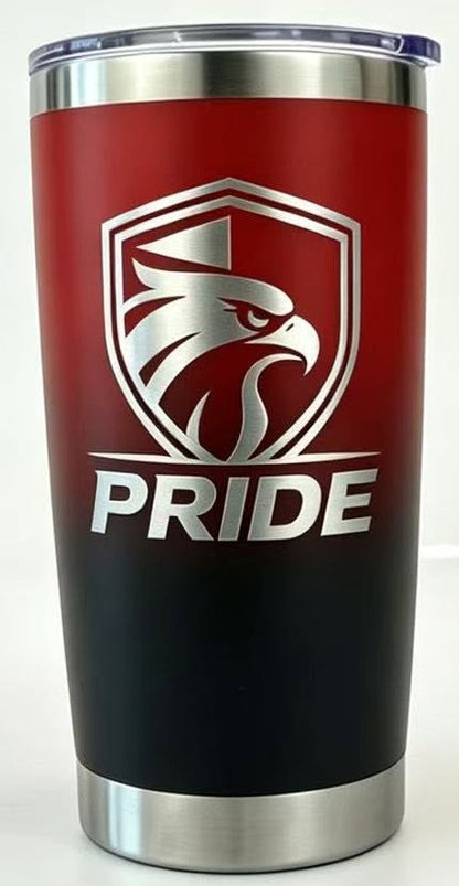 Custom laser engraved 20oz Red and Black tumbler - Firefighter, Fireman, Fire Department, First Responder - with magnetic lid