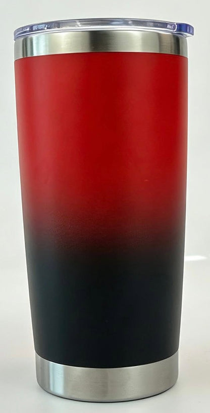 Custom laser engraved 20oz Red and Black tumbler - Firefighter, Fireman, Fire Department, First Responder - with magnetic lid